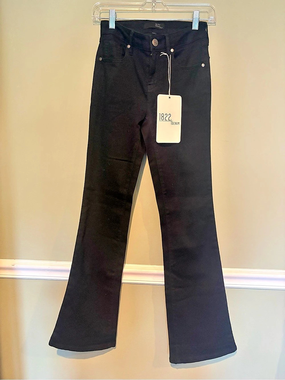 1822 Denim Butter Denim Black Slim Boot Jeans 4/27 NWT